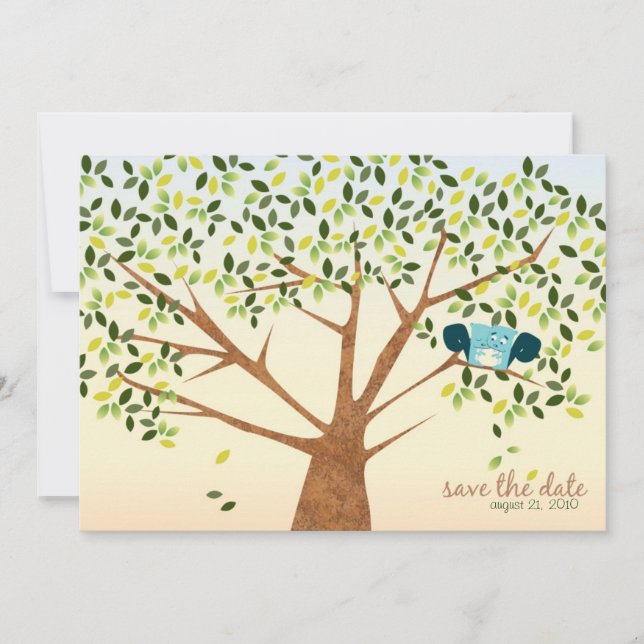 Beautiful Squirrel Tree Save the Date (Front)