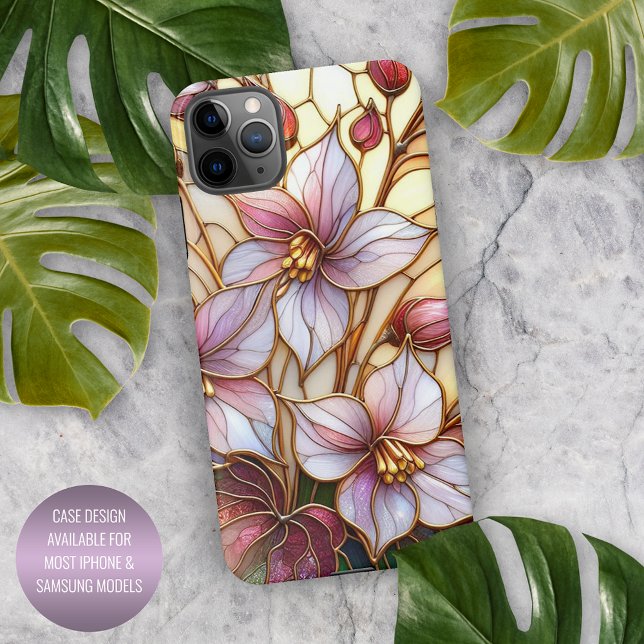Beautiful Stained Glass Floral Art Pattern iPhone Case (Creator Uploaded)