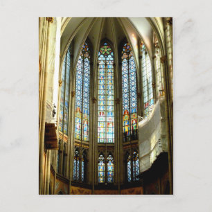 Beautiful Stained Glass in Cologne Cathedral Postcard