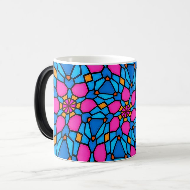 Beautiful Stained Glass Pattern Magic Mug (Front Left)