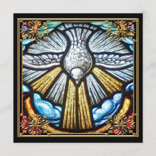 Beautiful Stained Glass Window Dove Mourning Cards