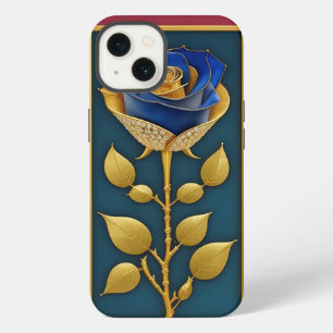 Beautiful Stained Glass Window with Blue Rose iPhone 13 Case