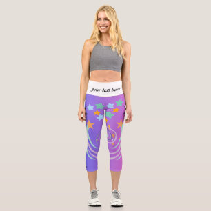 beautiful stars and heart capri leggings