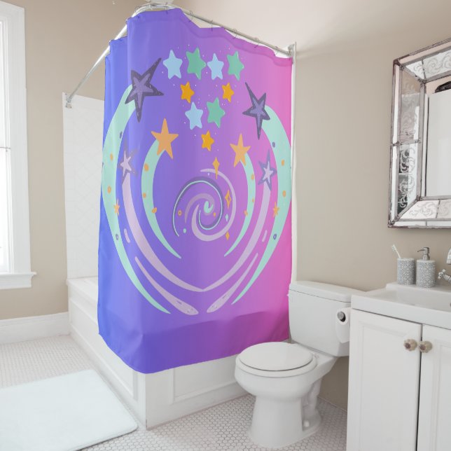 beautiful stars and heart shower curtain (In Situ)