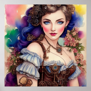 Beautiful Steampunk Girl  Poster