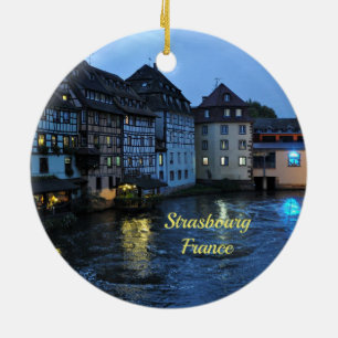 Beautiful Strasbourg, France Ceramic Tree Decoration