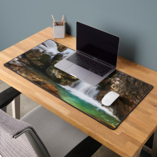 Beautiful stream in Gozd Martuljek end of winter  Desk Mat