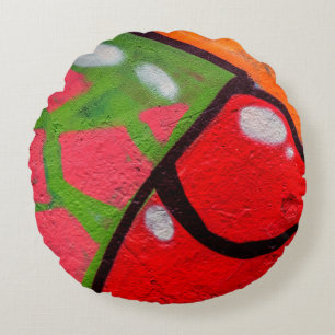 Beautiful street art of graffiti. Abstract colour  Round Cushion