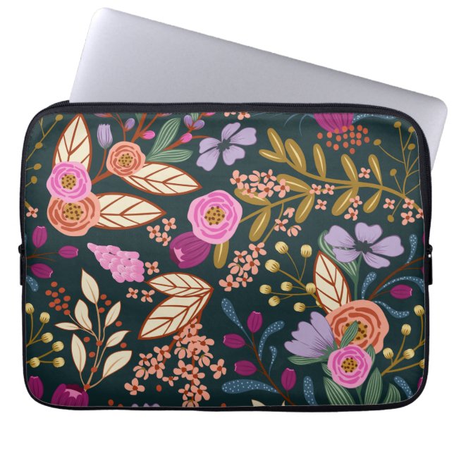 Beautiful striking colourful flowers   laptop sleeve (Front)