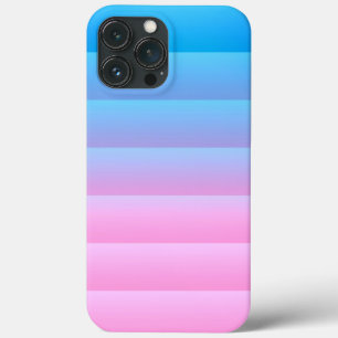 Beautiful Stripes Colour Gradient Cyan Blue To Pin iPhone 13 Pro Max Case