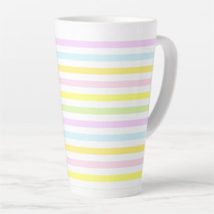 Beautiful Stripes in Pastel Colours Latte Mug