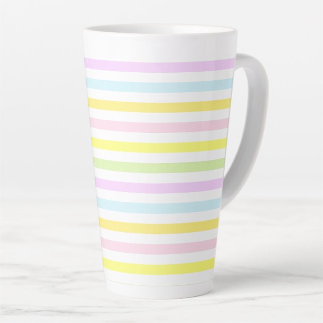 Beautiful Stripes in Pastel Colours Latte Mug (Right Angle)