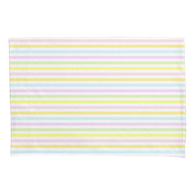 Beautiful Stripes in Pastel Colours Pillowcase (Front)