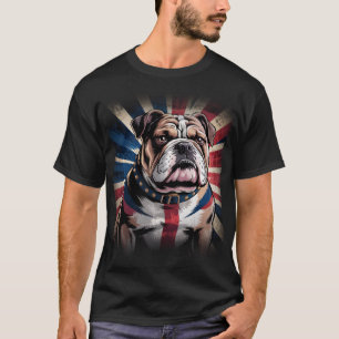 Beautiful strong and Powerful Bulldog UK flag T-Shirt