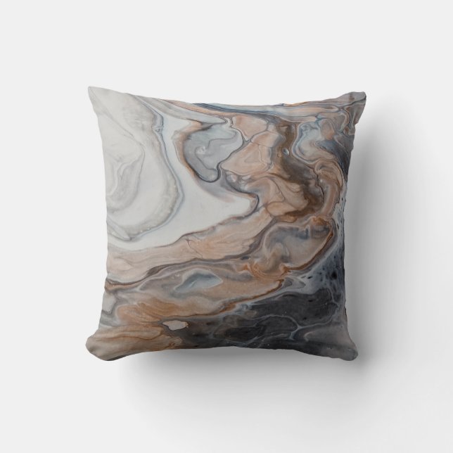 Beautiful Stylish Bronze and Grey Marbled Cushion (Front)