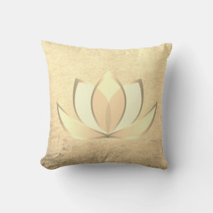 Beautiful Stylish Chic Gold Lotus , Zen Cushion