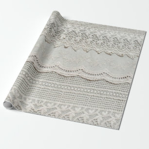Beautiful, subtle, white laced textile close up. wrapping paper