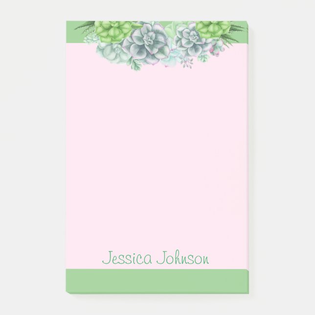 Beautiful Succulents Plants Lovers Personalised Po Post-it Notes (Front)