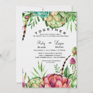 Beautiful Succulents Wedding Invitation