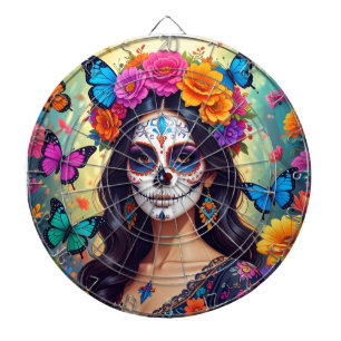 Beautiful Sugar Skull Dartboard