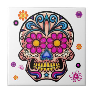Beautiful Sugar Skull Tile