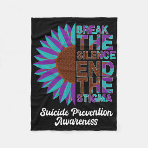 Beautiful Suicide Prevention Awareness Sunflower W Fleece Blanket