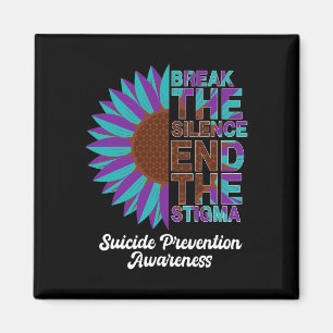 Beautiful Suicide Prevention Awareness Sunflower W Magnet