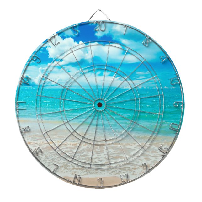 Beautiful Summer Beach Dartboard (Front)