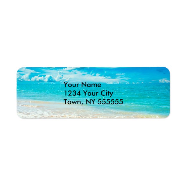 Beautiful Summer Beach Return Address Label (Front)