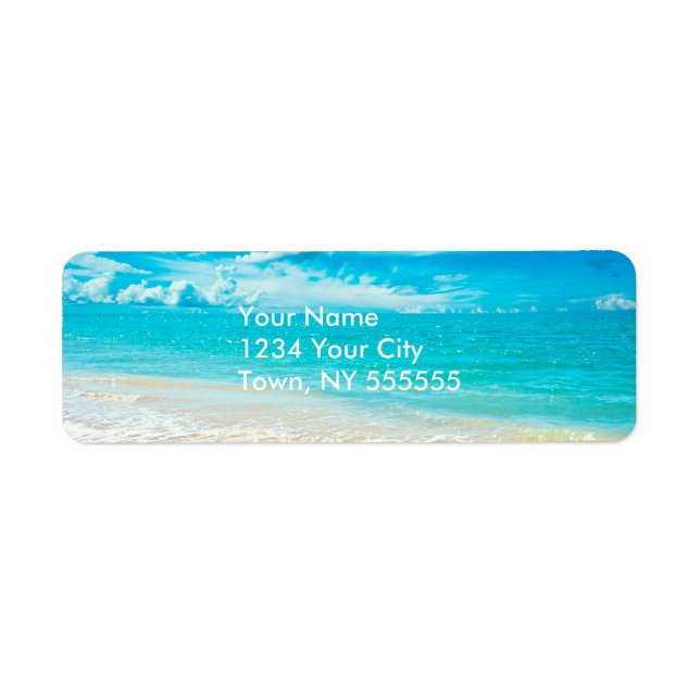 Beautiful Summer Beach Return Address Label (Front)