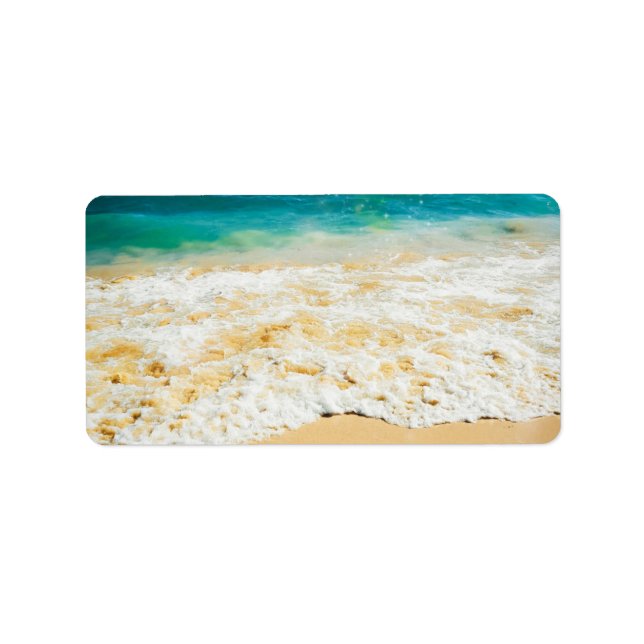 Beautiful Summer Beach Sunset Photo Label (Front)