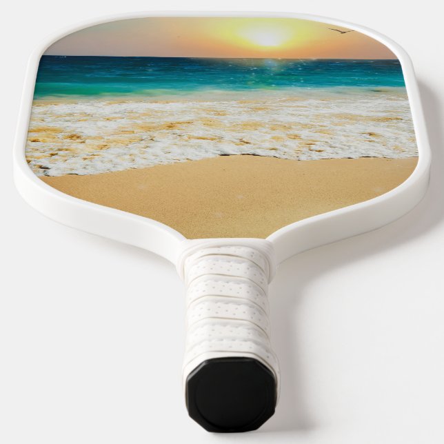 Beautiful Summer Beach Sunset Photo Pickleball Paddle (Laydown)