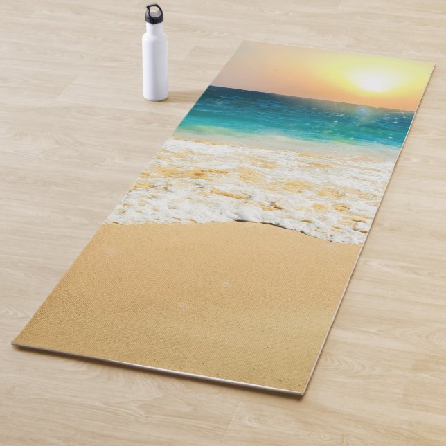 Beautiful Summer Beach Sunset Photo Yoga Mat (In Situ)