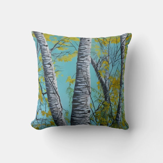 Beautiful Summer Birch Cushion (Front)