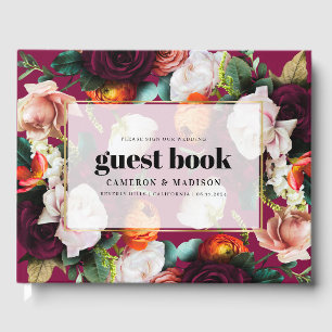 Beautiful Summer Flowers Wedding Guest Book