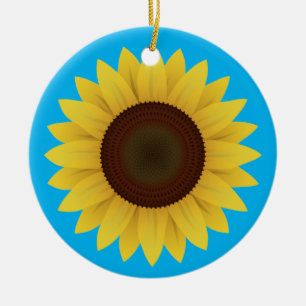Beautiful Summer Sunflower Ceramic Ornament