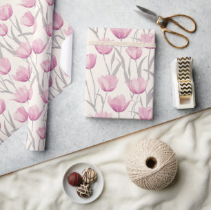 Beautiful Summer Tulip Bouquet Wrapping Paper