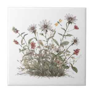 Beautiful Summer Wildflowers  Ceramic Tile