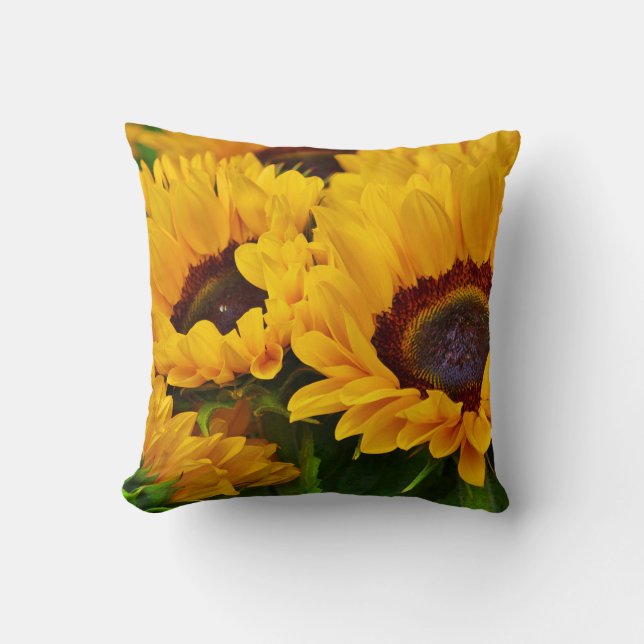 Beautiful Summertime Sunflower Painting Pillow (Front)