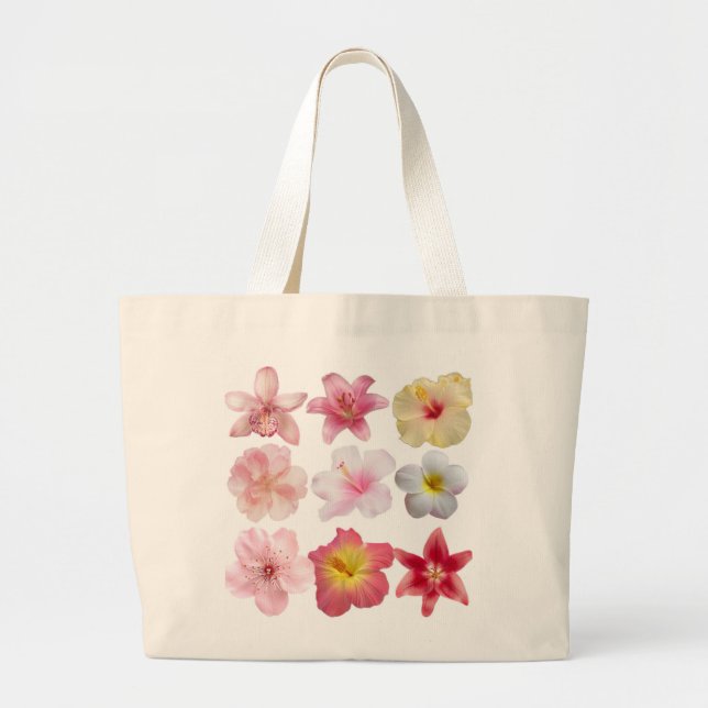 Beautiful, summery , and pink tote bags (Front)