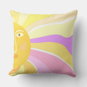 beautiful sun abstract painting cushion