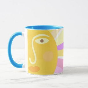 beautiful sun abstract painting mug
