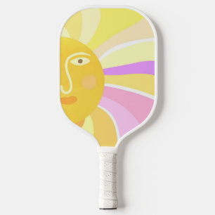 beautiful sun abstract painting pickleball paddle