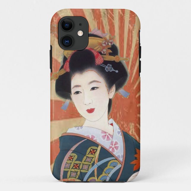 Beautiful Sun Rays Japanese Geisha iphone5 case (Back)