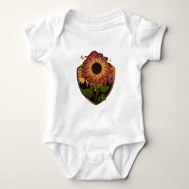 Beautiful Sunflower Baby Bodysuit (Front)