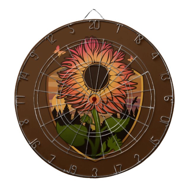 Beautiful Sunflower  Dartboard (Front)
