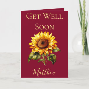 Beautiful Sunflower Get Well Soon Card