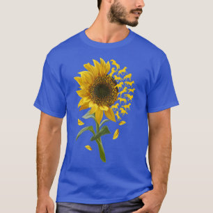 Beautiful Sunflower Horse Racing Flower Equestrian T-Shirt