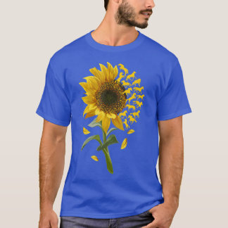 Beautiful Sunflower Horse Racing Flower Equestrian T-Shirt