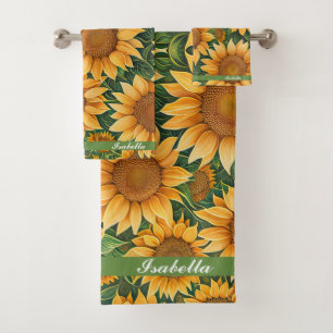 Beautiful Sunflower Modern Collection Bath Towel Set